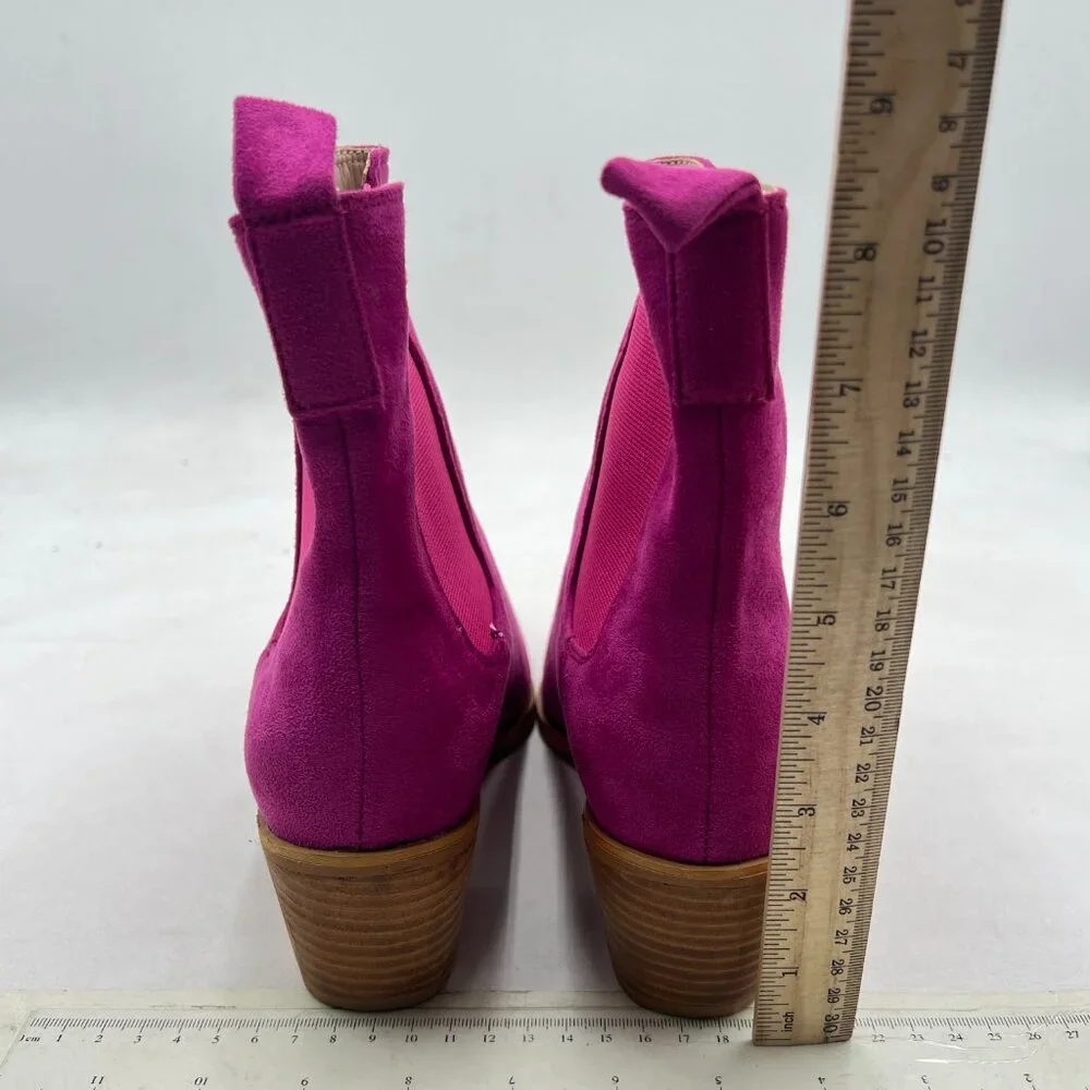 Women's Fuchsia Suede Ankle Boot
